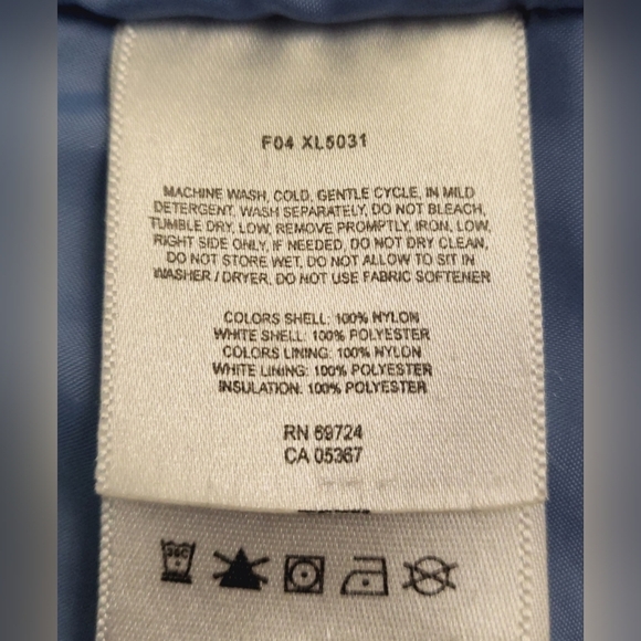 COLUMBIA Winter Shell / Jacket with Hide Away Hood in Blue White (Size L) - Picture 14 of 16